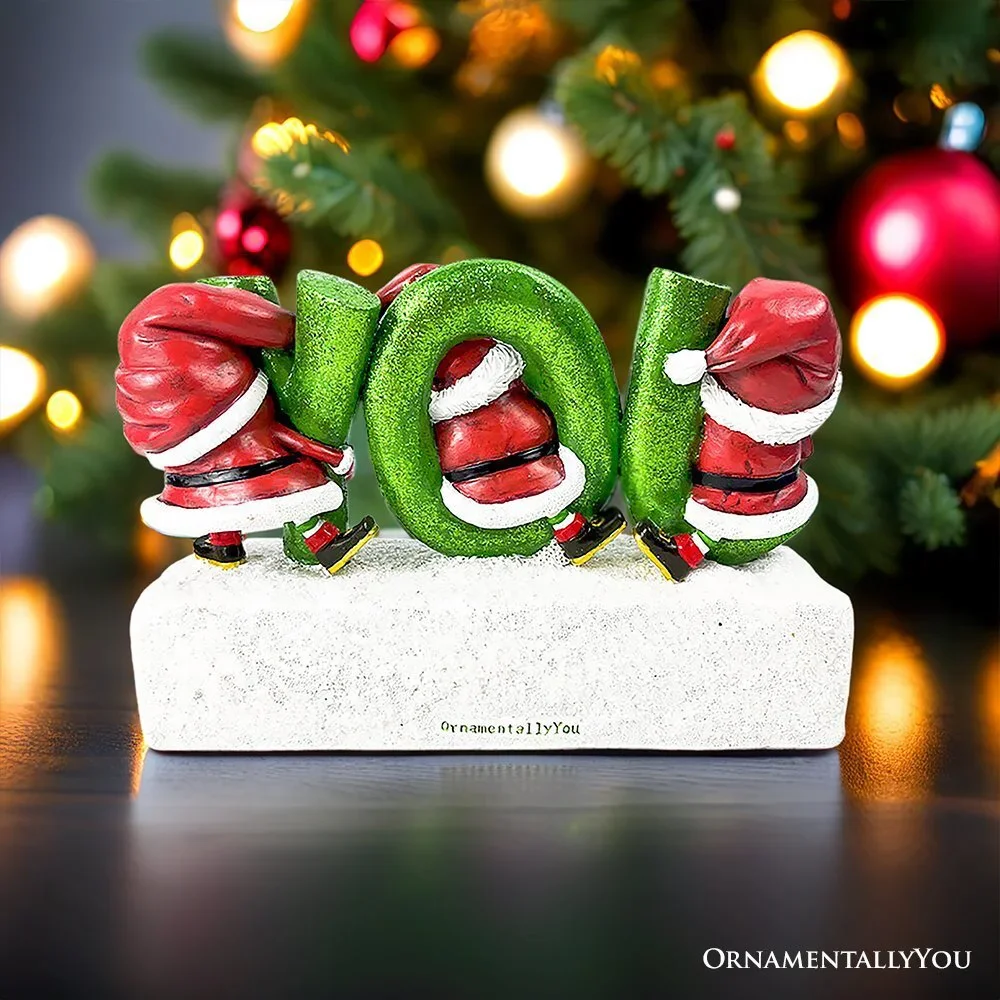 Joy to the World with Holiday Gnomes Lighted Statue, Tabletop LED Christmas Dec